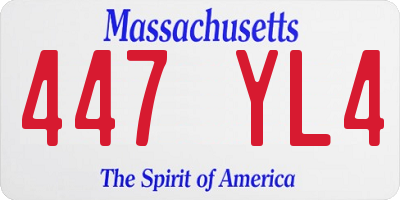 MA license plate 447YL4