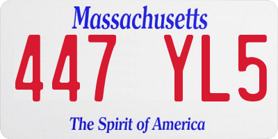 MA license plate 447YL5
