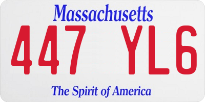 MA license plate 447YL6