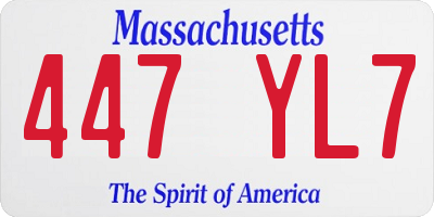MA license plate 447YL7