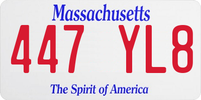MA license plate 447YL8