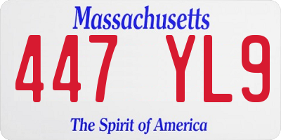 MA license plate 447YL9