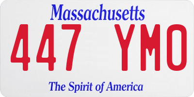 MA license plate 447YM0