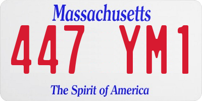 MA license plate 447YM1