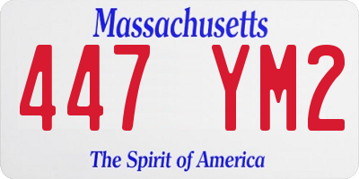 MA license plate 447YM2