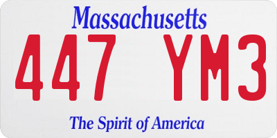 MA license plate 447YM3