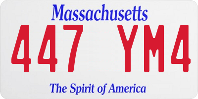 MA license plate 447YM4