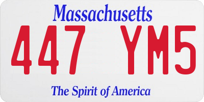 MA license plate 447YM5