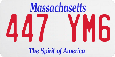 MA license plate 447YM6