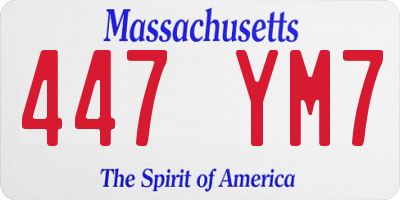 MA license plate 447YM7