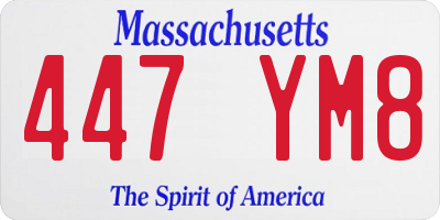 MA license plate 447YM8