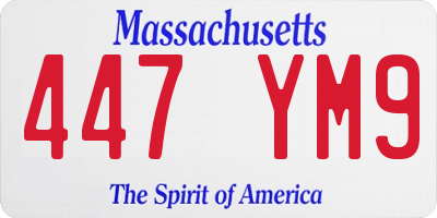 MA license plate 447YM9