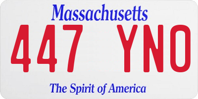 MA license plate 447YN0