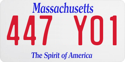 MA license plate 447YO1