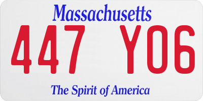 MA license plate 447YO6