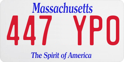 MA license plate 447YP0