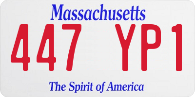MA license plate 447YP1