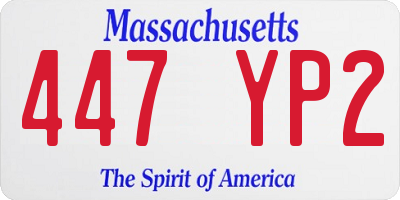 MA license plate 447YP2