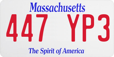 MA license plate 447YP3