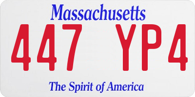 MA license plate 447YP4