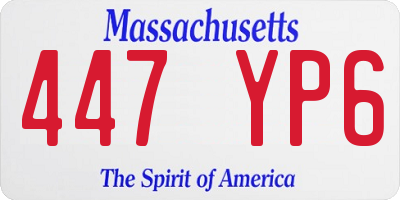 MA license plate 447YP6