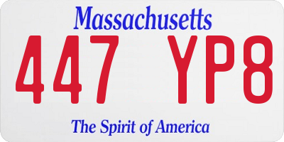 MA license plate 447YP8