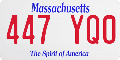 MA license plate 447YQ0