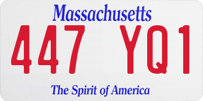 MA license plate 447YQ1