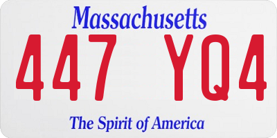 MA license plate 447YQ4