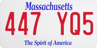 MA license plate 447YQ5