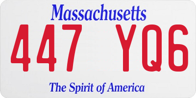 MA license plate 447YQ6