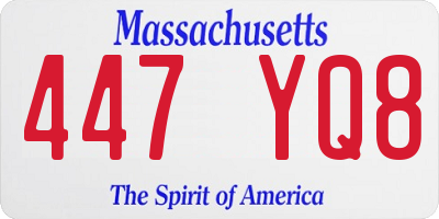 MA license plate 447YQ8