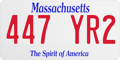 MA license plate 447YR2