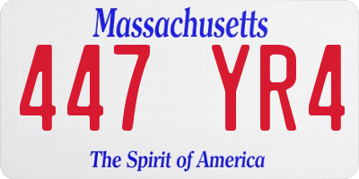MA license plate 447YR4