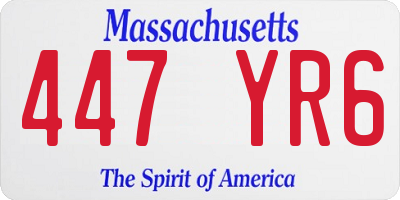 MA license plate 447YR6