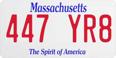 MA license plate 447YR8