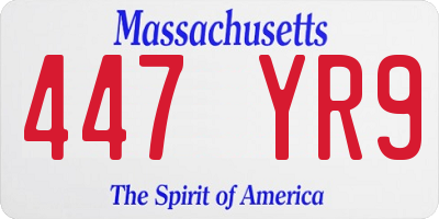 MA license plate 447YR9