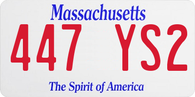 MA license plate 447YS2