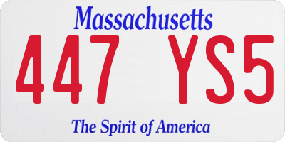 MA license plate 447YS5