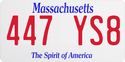 MA license plate 447YS8