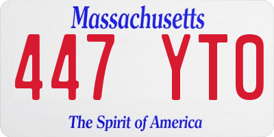 MA license plate 447YT0