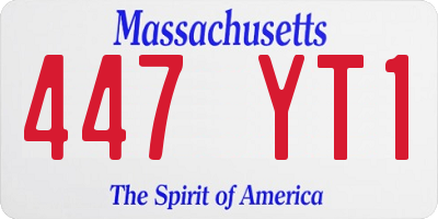 MA license plate 447YT1