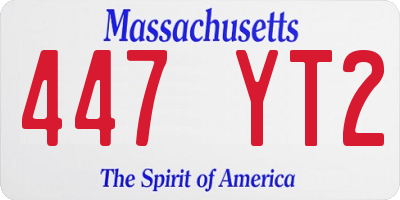 MA license plate 447YT2