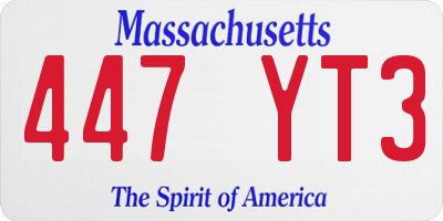 MA license plate 447YT3
