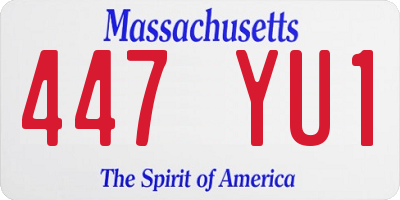 MA license plate 447YU1