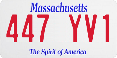 MA license plate 447YV1
