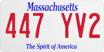 MA license plate 447YV2