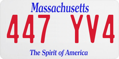 MA license plate 447YV4