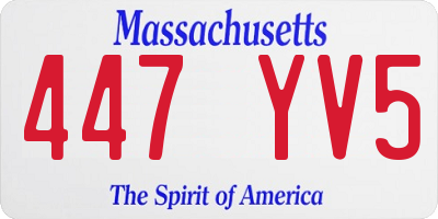 MA license plate 447YV5