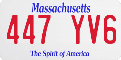 MA license plate 447YV6